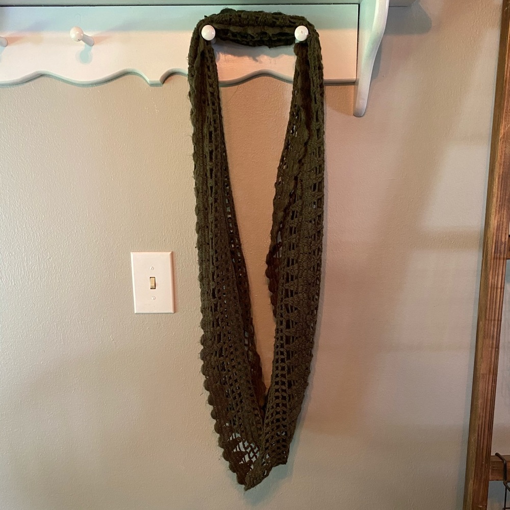 Green Vanity Knit Scarf Infinity Style